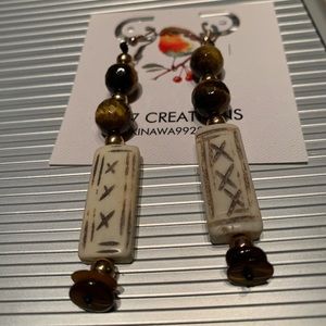 Tiger Eye crystal earrings